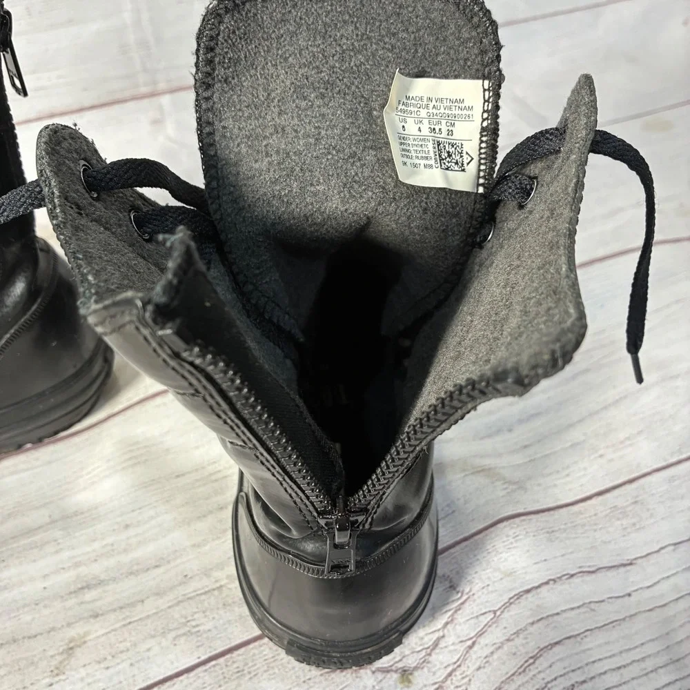 Converse Chuck Taylor All Star‎ Hi-Rise Boot Black Rubber Zip 549591C Womens 6